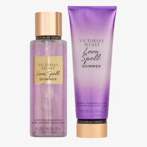 Kit Body Splah + Creme Hidratante Love Spell Shimmer Victoria’s Secret 236ml+250ml